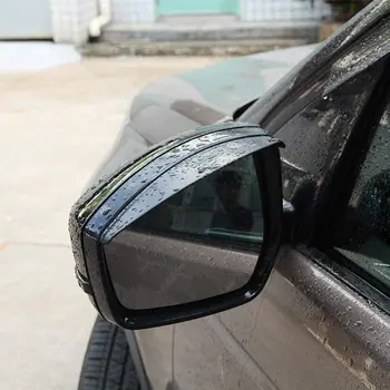 Боковое зеркало заднего вида из АБС-пластика с 3D накладкой для бровей от дождя Черного Цвета для Land Rover Discovery Sport 2015-2018, Evoque 2014-2018 Изображение