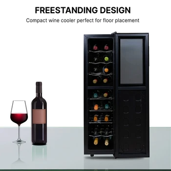 Винный погреб для бутылок, двухзонный холодильник-охладитель вина Изображение
