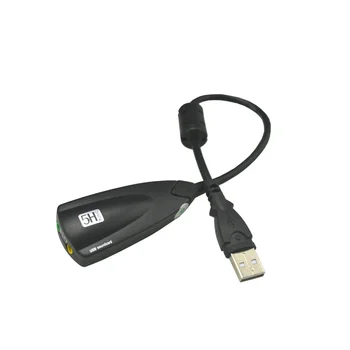 Внешняя звуковая карта USB 7.1 Адаптер 5HV2 3D аудио гарнитура Микрофон 3,5 мм для портативных ПК Настольный ПК Изображение