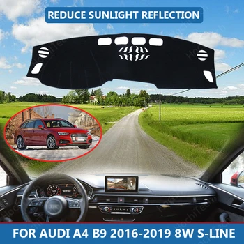Внутренняя Крышка приборной панели Автомобиля Capet Cape для Audi A4 B9 2016-2019 8 Вт S-line Dashmat Солнцезащитный Козырек, Накладка на приборную панель, Коврик для приборной панели Изображение