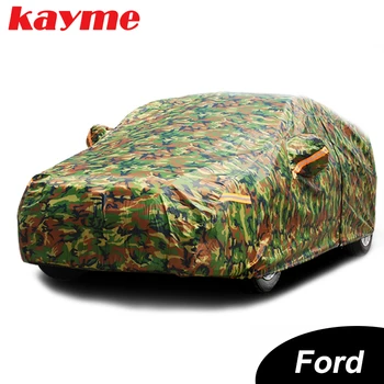 Водонепроницаемые камуфляжные автомобильные чехлы Kayme наружный солнцезащитный чехол для Ford mondeo focus 2 3 fiesta kuga ecosport Explorer rang Изображение