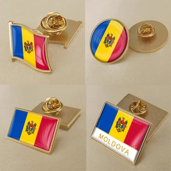 Герб Молдовы Карта Молдовы Флаг Национальная Эмблема Брошь Значки Булавки на лацкане Изображение