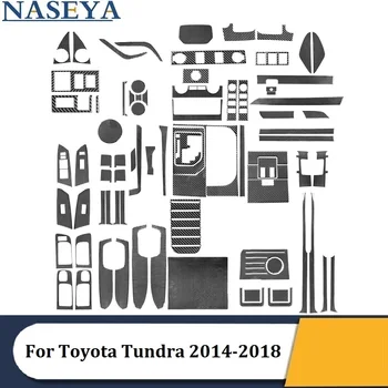 Декоративные аксессуары для салона автомобиля Toyota Tundra 2014 2015 2016 2017 2018, черные наклейки из углеродного волокна, накладка Изображение