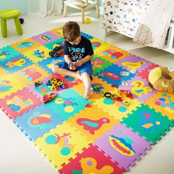 Детский коврик EVA Kids Foam Puzzle Carpet, детский игровой коврик, напольная плитка с алфавитом и цифрами, прямая поставка Изображение