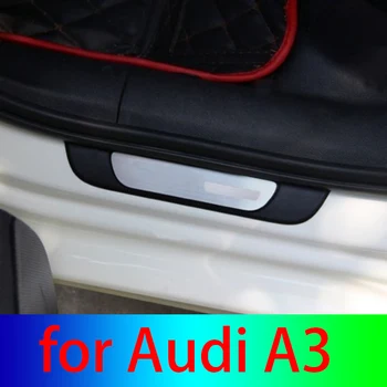 для Audi A3 2014 2015 2016 2017 2018 2019 Автомобильный стайлинг Высококачественная крышка двери автомобиля из нержавеющей стали наружная накладка на порог Изображение