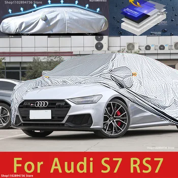Для Audi S7 RS7 Наружная защита, полные автомобильные чехлы, снежный покров, солнцезащитный козырек, Водонепроницаемые пылезащитные внешние автомобильные аксессуары Изображение