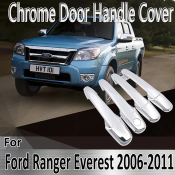 Для Ford Ranger Everest 2006 ~ 20112007 2008 2009 2010 Наклейки Украшение Хромированная Дверная ручка крышка Ремонт автомобильных Аксессуаров Изображение