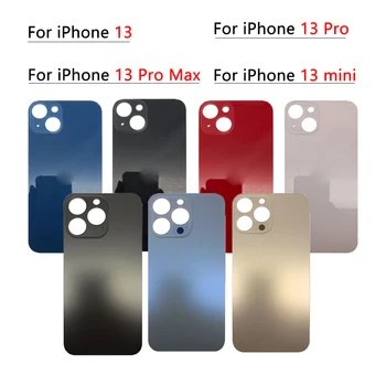 Для iPhone 13 Mini Pro Max Замена заднего стекла с большим отверстием Для iPhone 13 Pro Max Крышка батарейного отсека Детали корпуса задней двери с клейкой лентой Изображение