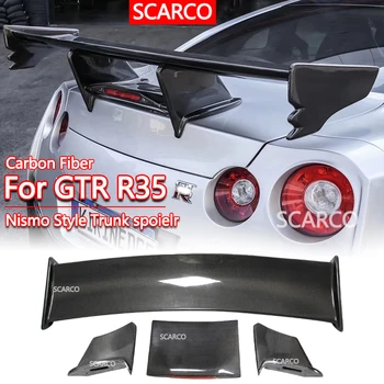 Для Nissan GTR R35 Спойлер Из Настоящего Углеродного Волокна Задний Багажник Для Губ Крыло 2009-2015 Отделка Обвеса Модификация Nismo Автомобильные Аксессуары Изображение