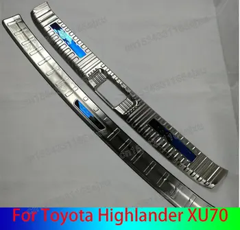 Для Toyota Highlander XU70 2021 2022 Автомобильные аксессуары Защита заднего бампера из нержавеющей стали подоконник снаружи багажники Изображение