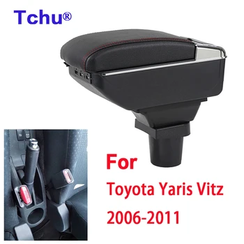 Для Toyota Yaris Vitz Коробка подлокотника 2006 2007 2008 2009 2010 2011 Для Toyota Yaris Vitz Хэтчбек Коробка для хранения деталей интерьера USB Изображение