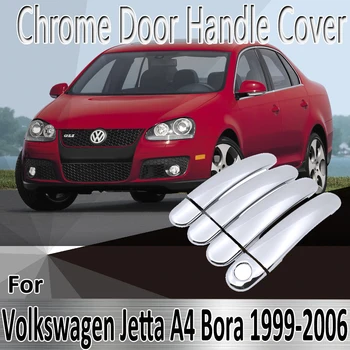 Для Volkswagen VW Jetta A4 Bora MK4 1999 ~ 2006 Наклейки Для Укладки Украшения Хромированная Дверная Ручка Крышка краска Ремонт Автомобильных Аксессуаров Изображение