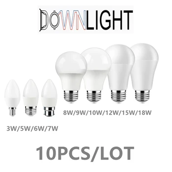 Заводская рекламная светодиодная лампа, свеча, лампа с высоким люменом, теплый белый свет 220 В, 3 Вт-18 Вт, E27 E14 B22 для кухни, гостиной, кабинета Изображение