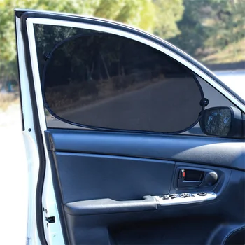 Затенение переднего стекла автомобиля Марля с боковым экраном Летнее УФ-отражение Теплоизоляция Солнцезащитный блок Автомобильные Аксессуары Затеняющая Занавеска Изображение