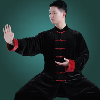 Зимняя Бархатная одежда для кунг-фу Тайцзи, Утепленная Одежда для боевых искусств, Форма для Тайцзицюань Ушу, Вин Чун, Теплая Многоцветная 2022 Изображение