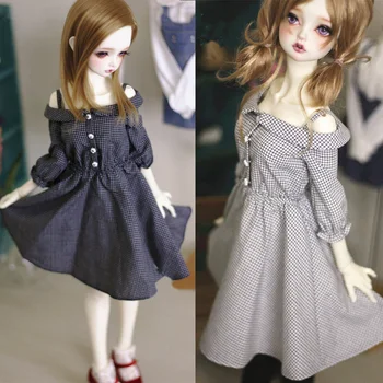 Игрушки, кукольная одежда, подходит на 58-63 см, 1/3 BJD SD, модное платье в клетку, подарок для девочек Изображение