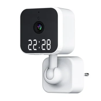 Камера мониторинга бытовой WIFI часы штекерная карта интеллектуальный HD беспроводной видеоняня система безопасности умный дом Изображение