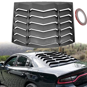 Карбоновый стиль TML со змеиным принтом, жалюзи на заднее стекло, подходит для Dodge Charger 2011-2021 для любых погодных условий ABS Изображение