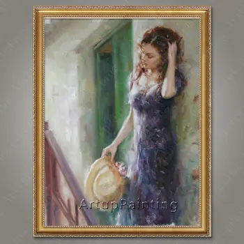 Картина испанской танцовщицы фламенко, латиноамериканка, картина маслом на холсте, высококачественная ручная роспись, латина 23 Изображение