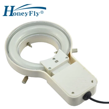 Кольцевая Люминесцентная Лампа для микроскопа HoneyFly 8 Вт 220 В 5500-6500 К Диаметром 10 см, Штепсельная вилка США с Переключателем, Холодный Белый Бестеневой Светильник Изображение
