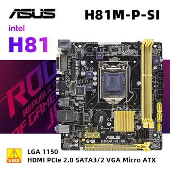 Комплект материнской платы ASUS H81M-P-SI + I5 4570 cpu LGA 1150 Материнская плата Intel H81 DDR3 16GB PCI-E 2.0 SATA III VGA USB3.0 Micro ATX Изображение