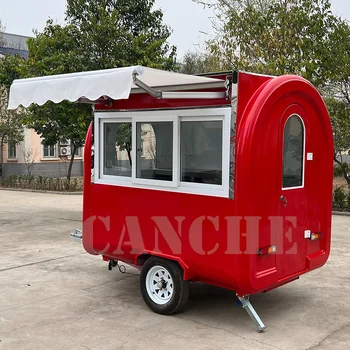 Корея горячая распродажа, уличный передвижной грузовик для кемпинга с двойными осями/кофе, мороженое, хот-дог, пицца, пиво, сок, трейлер Изображение