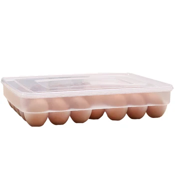 Коробка для хранения яиц Пищевой контейнер 34 Сетки Держатель для хранения яиц с крышкой для домашней кухни Прозрачная коробка для яиц Изображение