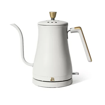 Красивый электрический чайник с гусиной шеей объемом 1,0 л, белая глазурь от Drew Barrymore Изображение