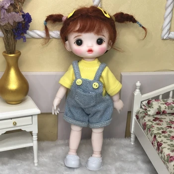 кукла BJD в парике 16 см, Подвижные суставы, милое личико, куклы Bjd 