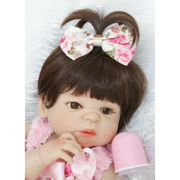 Кукла-реборн Bebes 55 см, силиконовая кукла для всего Тела, игрушка для Купания Новорожденных, Реалистичная Bonecas Menina Изображение