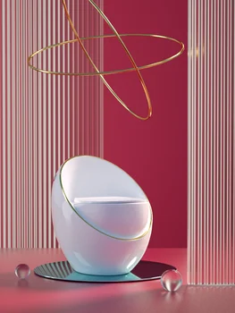 Легкий Роскошный Цветной бытовой Ультра-вращающийся Сифон в скандинавском стиле, Дезодорант для унитаза, Цельный Унитаз для сидения, Креативный унитаз Изображение