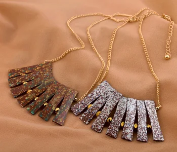 Модные аксессуары, винтажное короткое дизайнерское ожерелье с веерообразной формой smd, оптовая продажа с фабрики Изображение