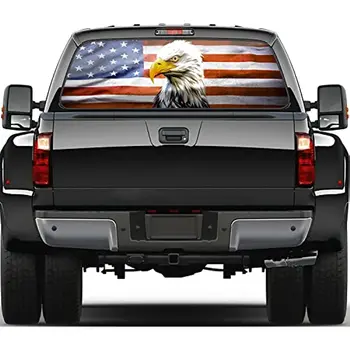 Наклейки на задние стекла грузовиков Hsdiokl с американским флагом, Наклейки на задние стекла грузовиков с орлом, Автомобильные наклейки для мужчин, Универсальные, 66 
