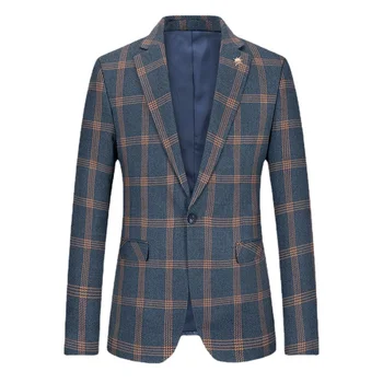 Новый пиджак, мужские модные топы, Приталенный красивый весенне-осенний мужской костюм, пальто, Британский повседневный мужской белый блейзер, однотонный пиджак 5XL Изображение