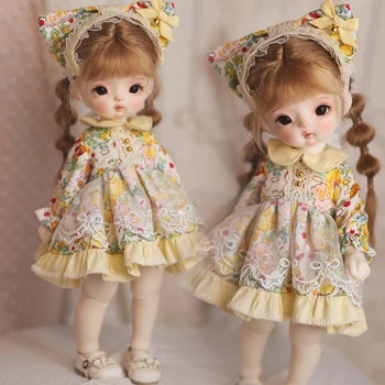 Одежда для куклы BJD 1/6 размера, милое модное кукольное платье в пасторальном стиле, одежда для куклы BJD 1/6 комплекта, аксессуары для куклы (2 пункта) Изображение