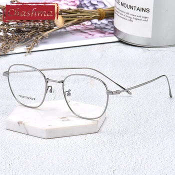 Оправа для очков по рецепту Chashma Высшего качества, мужские очки из чистого титана, легкие очки, золотые модные очки для женщин Изображение