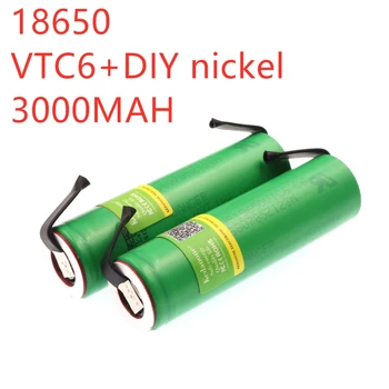 Оригинальный VTC6 3,7 В 3000 мАч 18650 литий-ионный аккумулятор 30A разряда для Sony US18650VTC6 Инструменты аккумуляторы для электронных сигарет + никелевые листы 