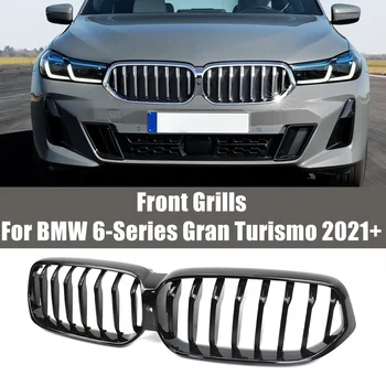Передняя Сменная Решетка для Почек Капота BMW 6-Series GT Gran Turismo 2021 + 630i 640i 650i Глянцевая Черная Однолинейная Гоночная Решетка Изображение