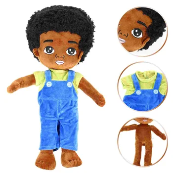 Подарки для новорожденных, чучело африканского малыша, Плюшевый африканский мальчик, орнамент, очаровательная игрушка Изображение