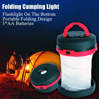 Портативный фонарь для кемпинга, водонепроницаемые выдвижные фонари для палатки, светодиодный фонарик на батарейках, снаряжение для рыбалки, аварийная лампа Изображение