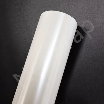 Премиум супер глянцевая жемчужно-белая виниловая пленка глянцевая жемчужно-белая пленка для обертывания автомобиля без пузырьков простая установка Изображение