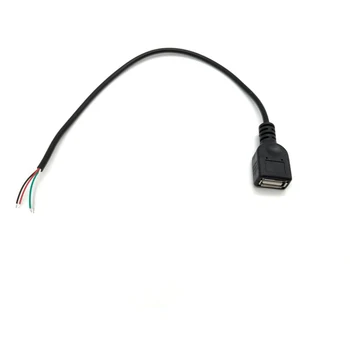 Разъем USB 2.0 A 4-контактный 2-контактный 4-проводной Кабель для передачи данных, разъем для подключения шнура DIY около 30 см Изображение