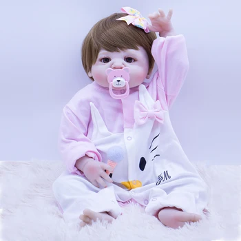 Реалистичная возрожденная игрушка для маленьких девочек, очаровательная детская игрушка для сна, веселая игра, силиконовая кукла, возрожденная реалистичная кукла для детей, подарки на день рождения, игрушка lol Изображение