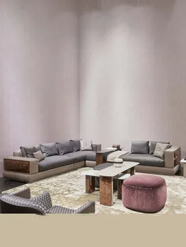 Роскошный многофункциональный диван с одним персонажем, угловой диван для четырех человек, гостиная, спальня, l диван Изображение