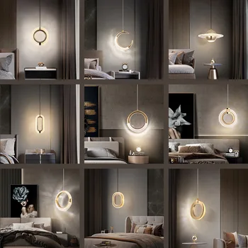 Светодиодные подвесные светильники Nordic Crystal Series, модная железная люстра Luminaria для спальни, освещение ресторана, домашний декор, блеск лампы Изображение