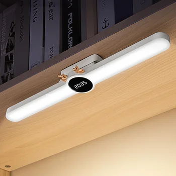 Светодиодный ночник, зарядка через USB, 3 цвета света, Плавное затемнение, Магнитная подвесная лампа, шкаф для чтения, настенные светильники для дома Изображение