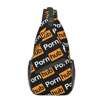Слинг с логотипом Pornhubs, Нагрудная сумка, Изготовленный на Заказ Рюкзак через плечо для Мужчин, Дорожный Походный рюкзак Изображение