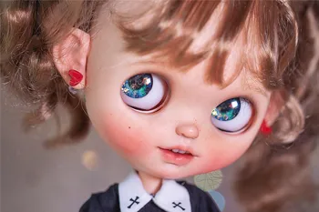 Стеклянный глазок размера Blythe, настоящая ручная роспись, цвет зеленый, аксессуары для флэш-кукол Изображение