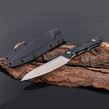 Тактический нож с фиксированным Лезвием, Острый уличный нож из стали D2 Высокой твердости, стальной Охотничий Нож для выживания в Кемпинге, Ручка G10 Изображение