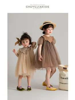 Тюлевое платье-пачка для девочек 2023, Летняя Новая Свободная Дышащая юбка Принцессы из тюля Изображение